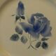 6 flat plates in Digoin Sarreguemines earthenware. Blue rose decoration.