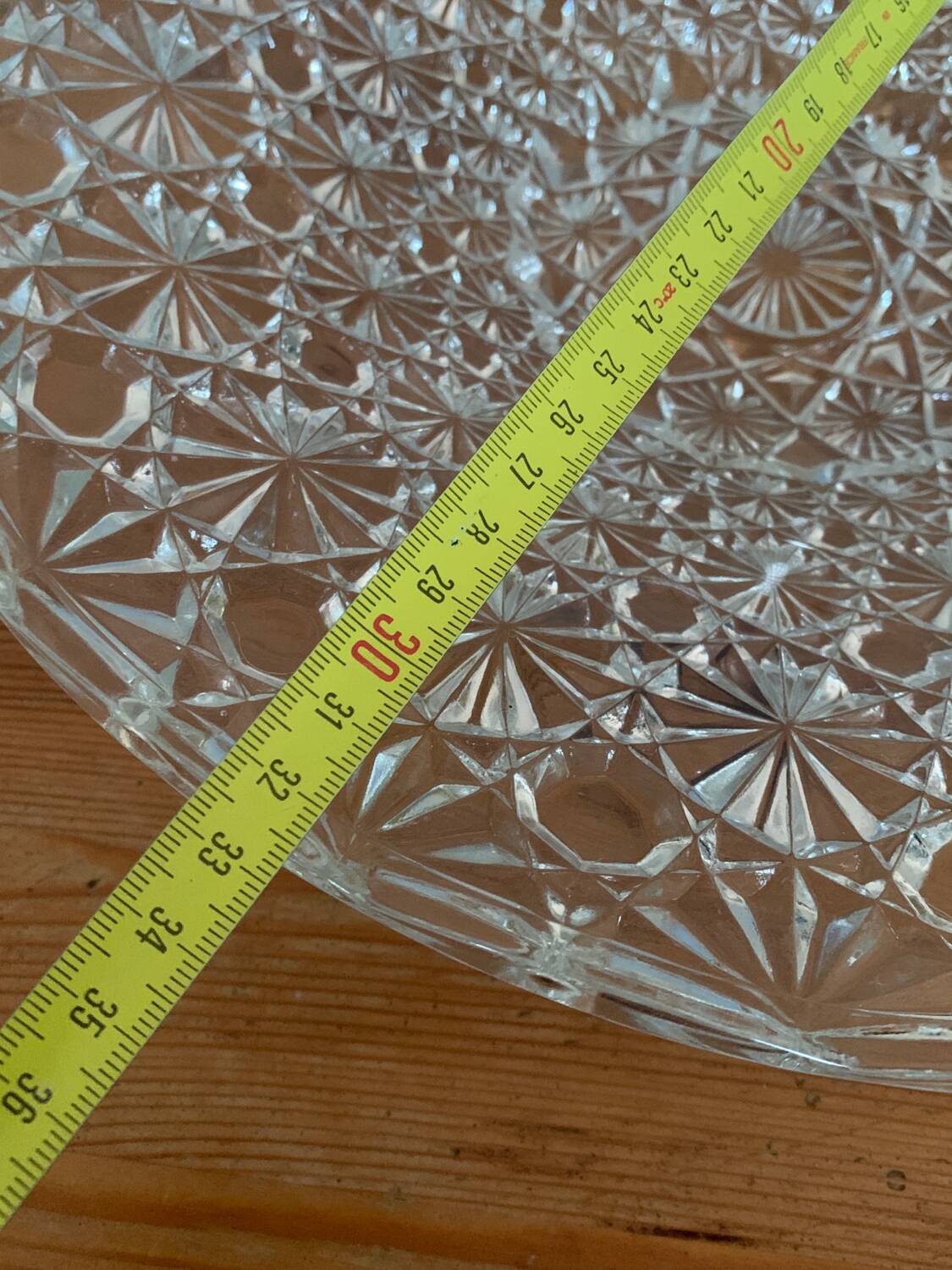Très belle coupe à fruits 33cm en verre cristal ciselé Ancien Vintage Décoration
