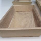 Natural wood trays - set of 4