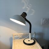 Vintage desk lamp aluminor made in france white and black metal and plastic