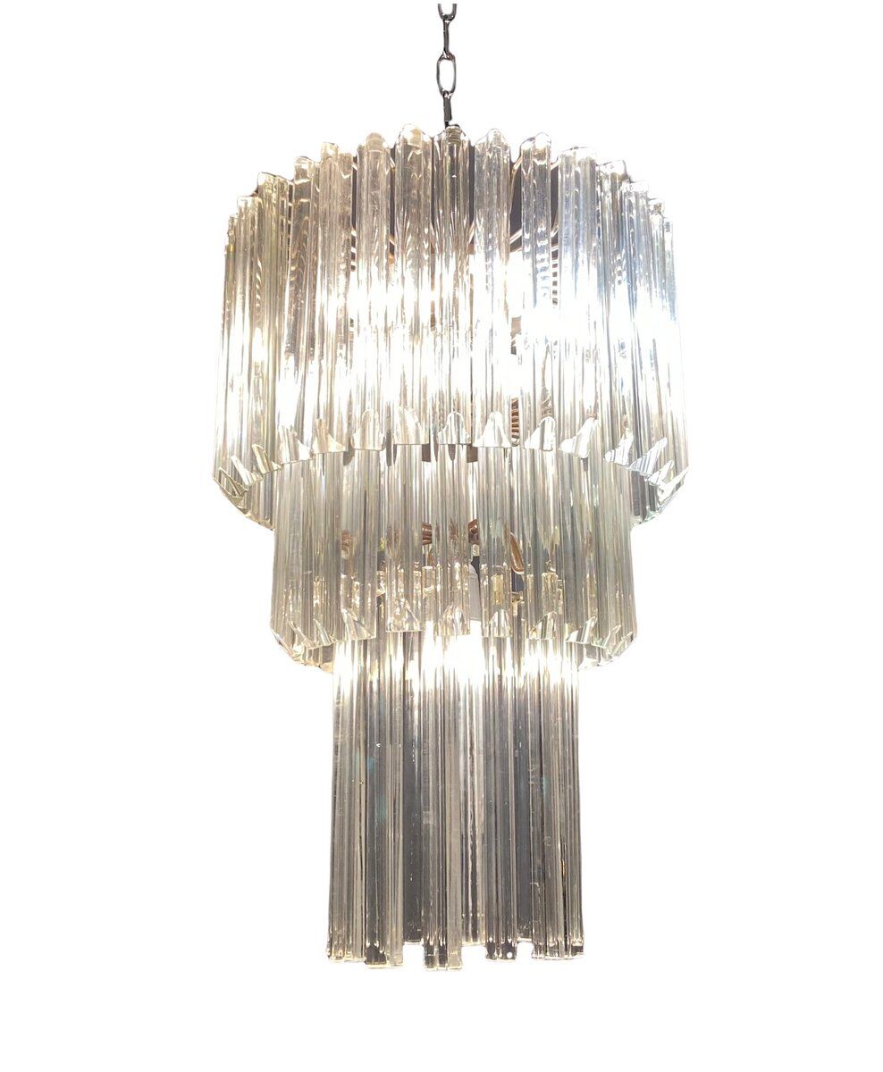 Italian murano glass prism chandelier