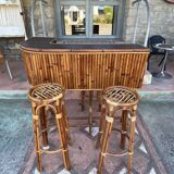 Vintage rattan bar around 1960