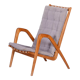Grey mid century oak armchair by Jan Vanek 1950s Czechia