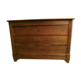 Old chest of drawers in walnut period restoration