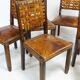 6 chairs brutalist 50s leather and wood