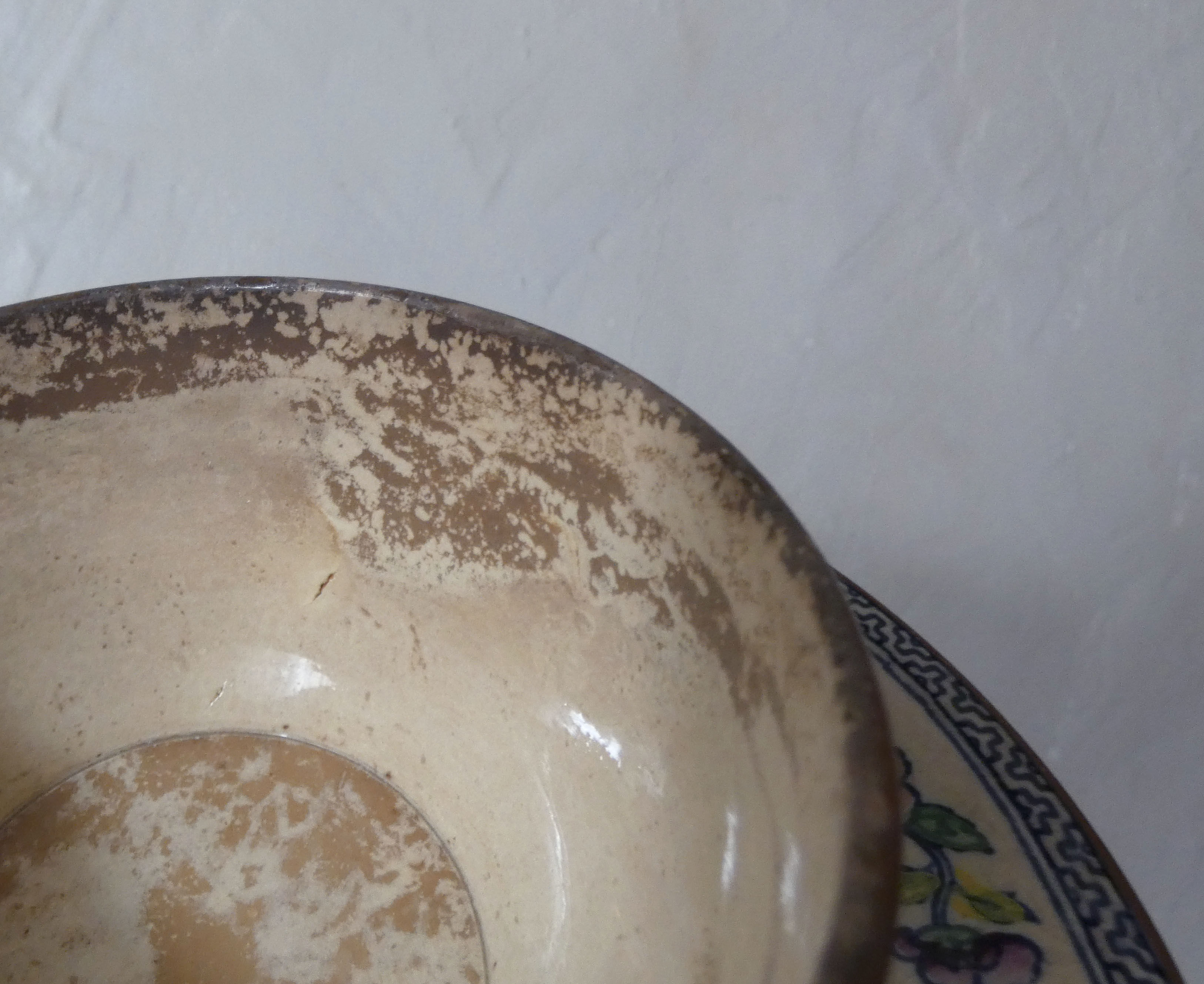 Sarreguemines old bowl with polychrome faience tray model NIPPON