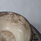 Sarreguemines old bowl with polychrome faience tray model NIPPON