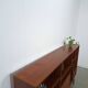 Deens teak brede LP kast met planken, lades en bar met spiegel