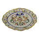 Ancient oval plate in majolica, Italy, late 19th century.