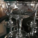 8 Engraved champagne glasses