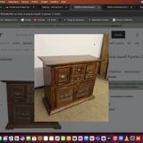 Buffet en bois d'acacia massif 4 portes, 2 tiroirs