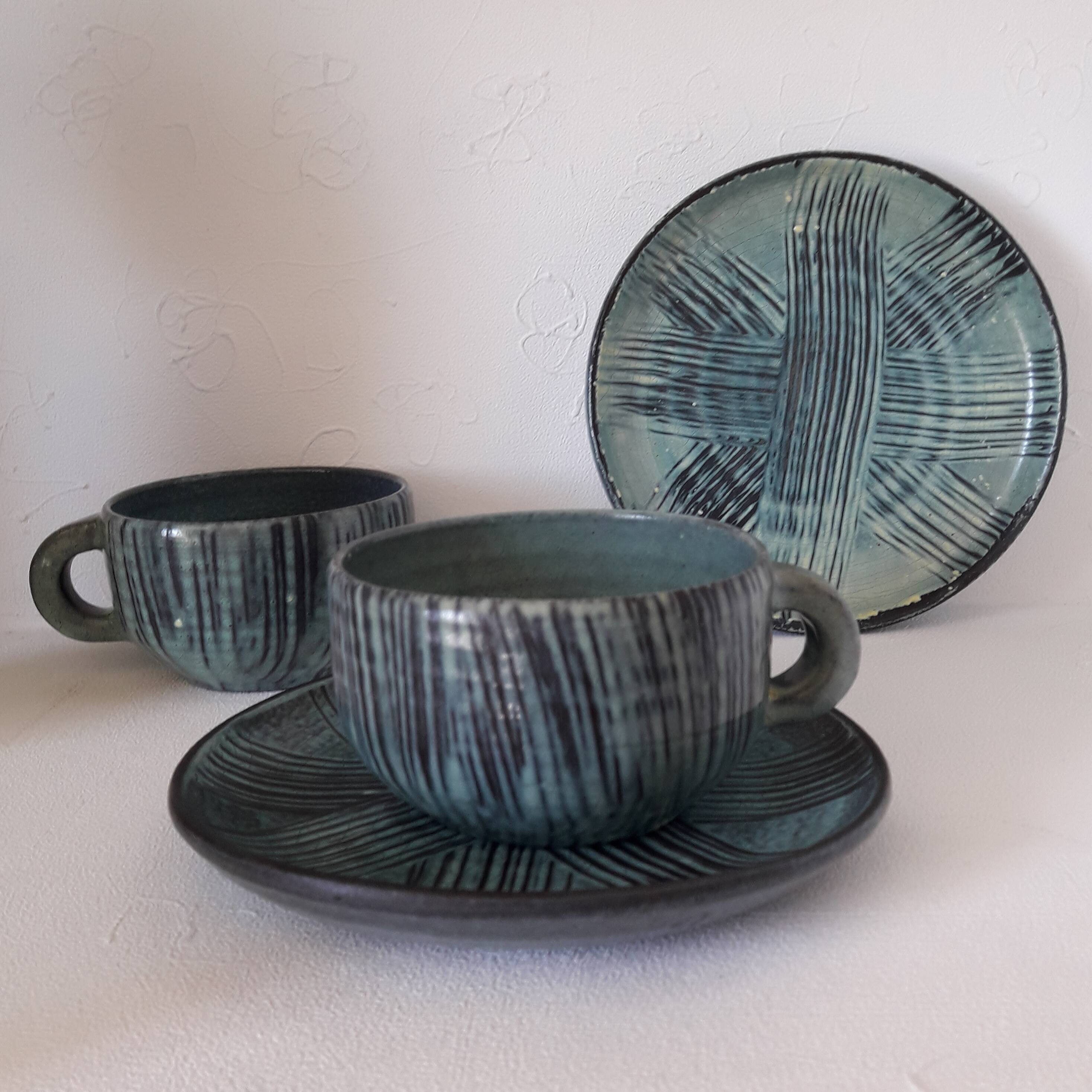 Pair of ceramic lunches Accolay 50s