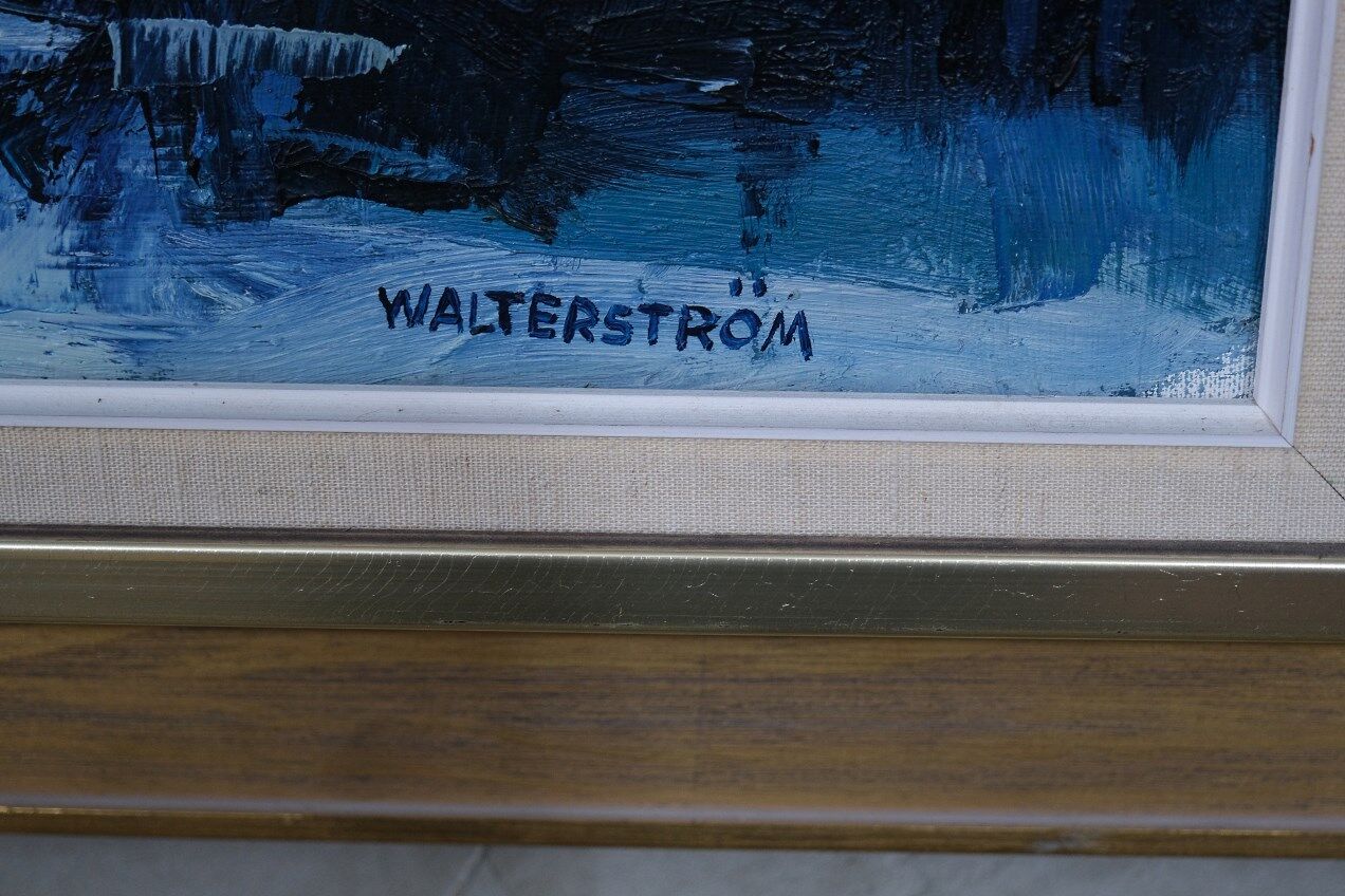Nils ingvar walterström (1929-1988), swedish modern painting, 1960s, oil on canvas, framed