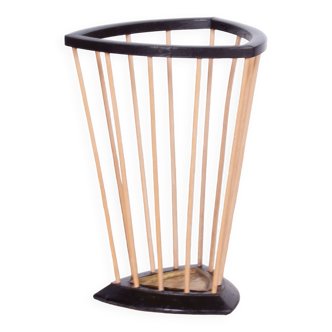 Restored MidCentury Beech Umbrella Stand, Revived Polish, Czechia, 1950s