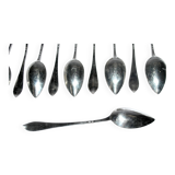 Set of 12 spoons in 800 Solid Silver Goldsmith Buttner Alsace 19th century 120gr