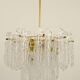Frosted glass and brass chandelier by Kinkeldey, Germany, 1960s.