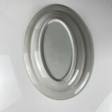 Large white & blue oval dish, bird and flower motif