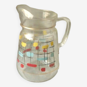 Vintage 1960s glass orangeade pitcher