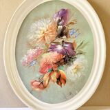 Large oval serving tray with floral patterns Melform