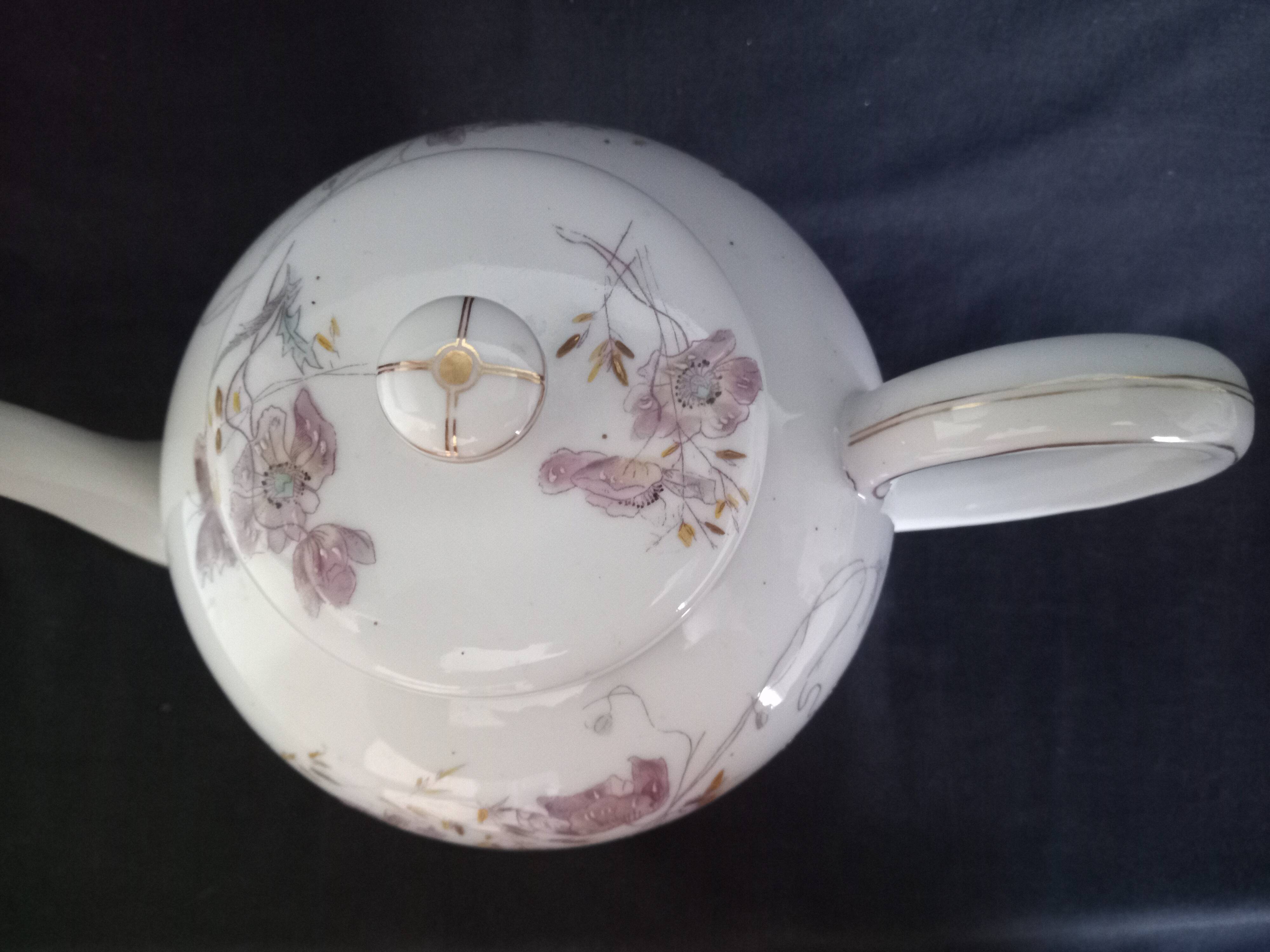 Art Nouveau coffee service for 8 people in Paris porcelain