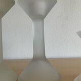 Set of 5 vintage diabolo candle holders in frosted glass