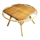 Wood and rattan coffee table, 1960s ⌀ 85 cm