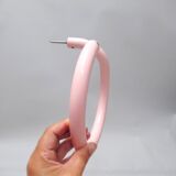 Patère porte-serviette en métal rose années 80