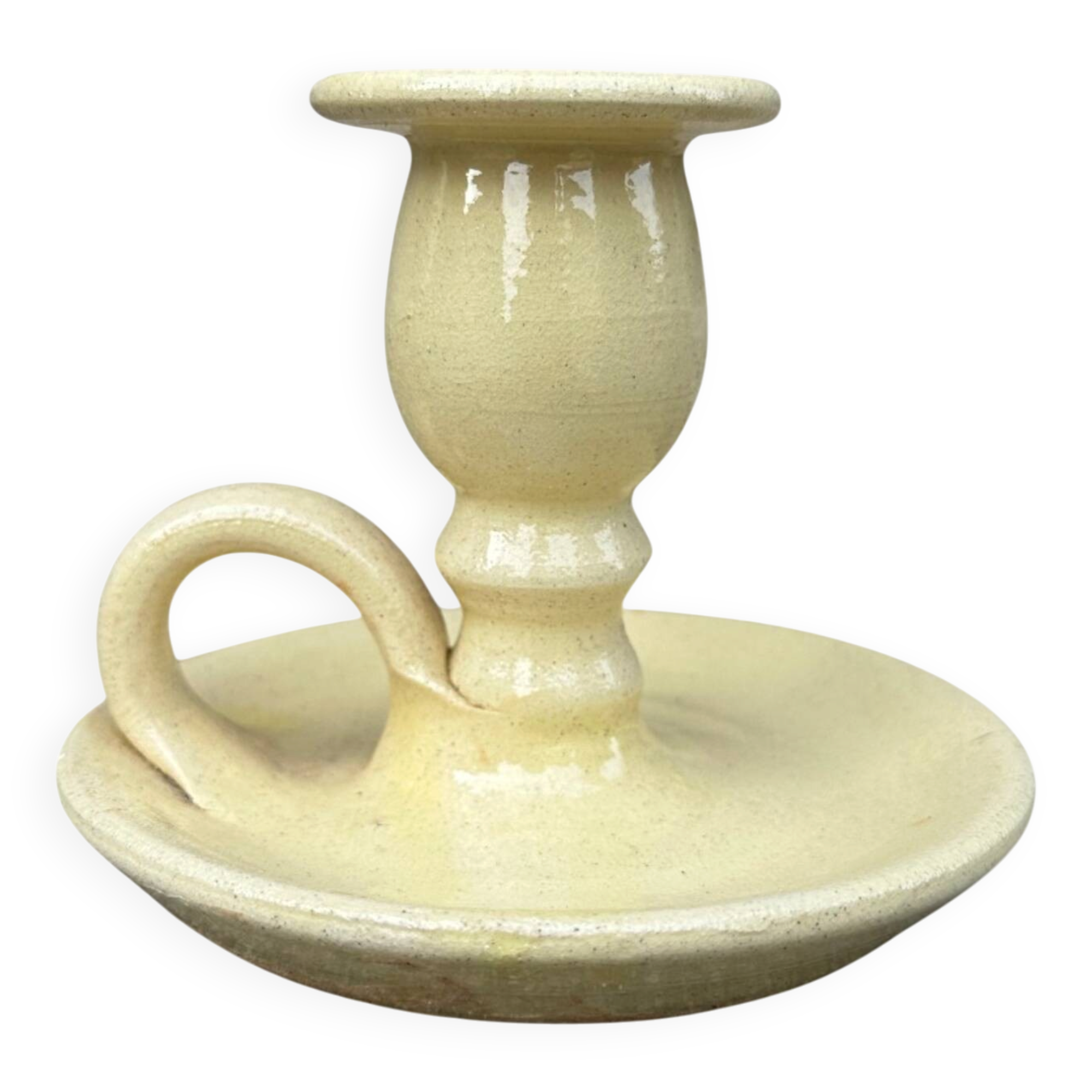 Cave rat candle holder in off-white ceramic