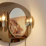 Miroir en verre italien à deux tons avec appliques en verre