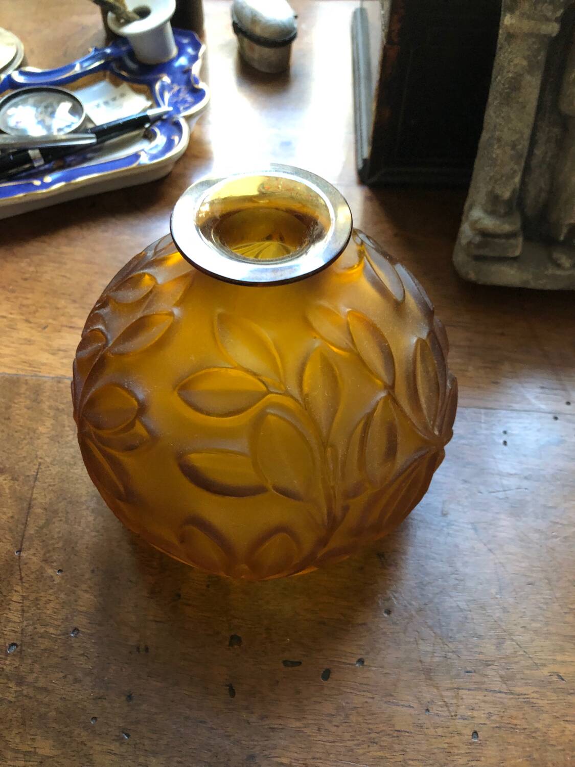 Art Deco glass vase Sabino