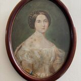 Watercolor on paper, early 20th century, portrait of a woman from the early 19th century