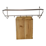 Vintage steel wall coat rack - 6 hooks