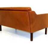 Leather sofa, 2 seats, Denmark, 1960