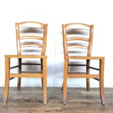 Pair of wooden chair bistro bistro vintage retro bohemian beech light