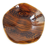 Vintage cup dish Digoin Sarreguemines 1960 mahogany