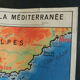 School geography map framed of 1960s
