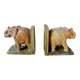 Elephant bookends in natural stone