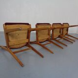 Mid-Century Walnut Dining Chairs, 1960s, Set of 4