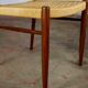 Suite de 6 chaises scandinaves en corde et teck