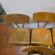 7 vintage school chairs in chrome metal from the 1970s