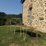 Banc demi-lune fer forgé