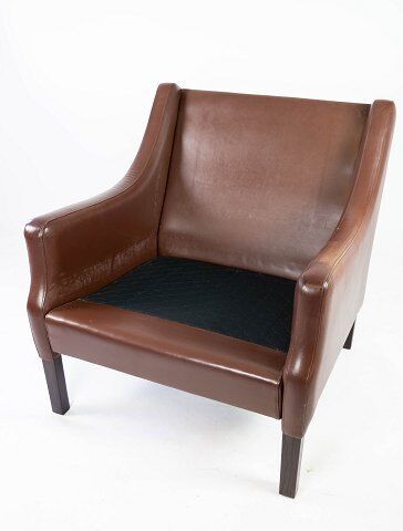 Danish armchair brown leather 60s