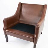 Danish armchair brown leather 60s