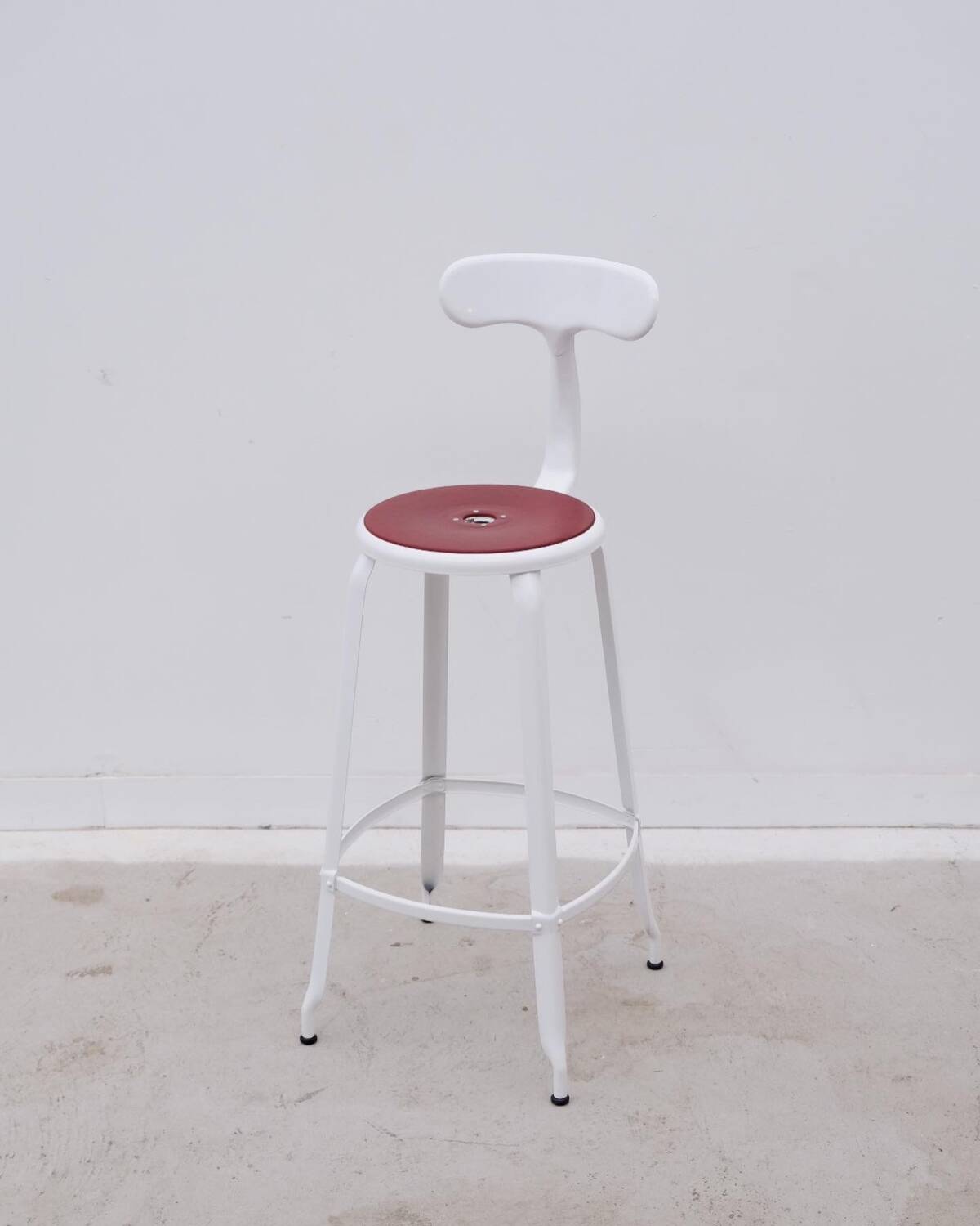 NICOLLE high chair in metal and leather