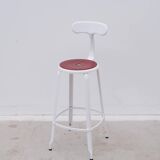 NICOLLE high chair in metal and leather
