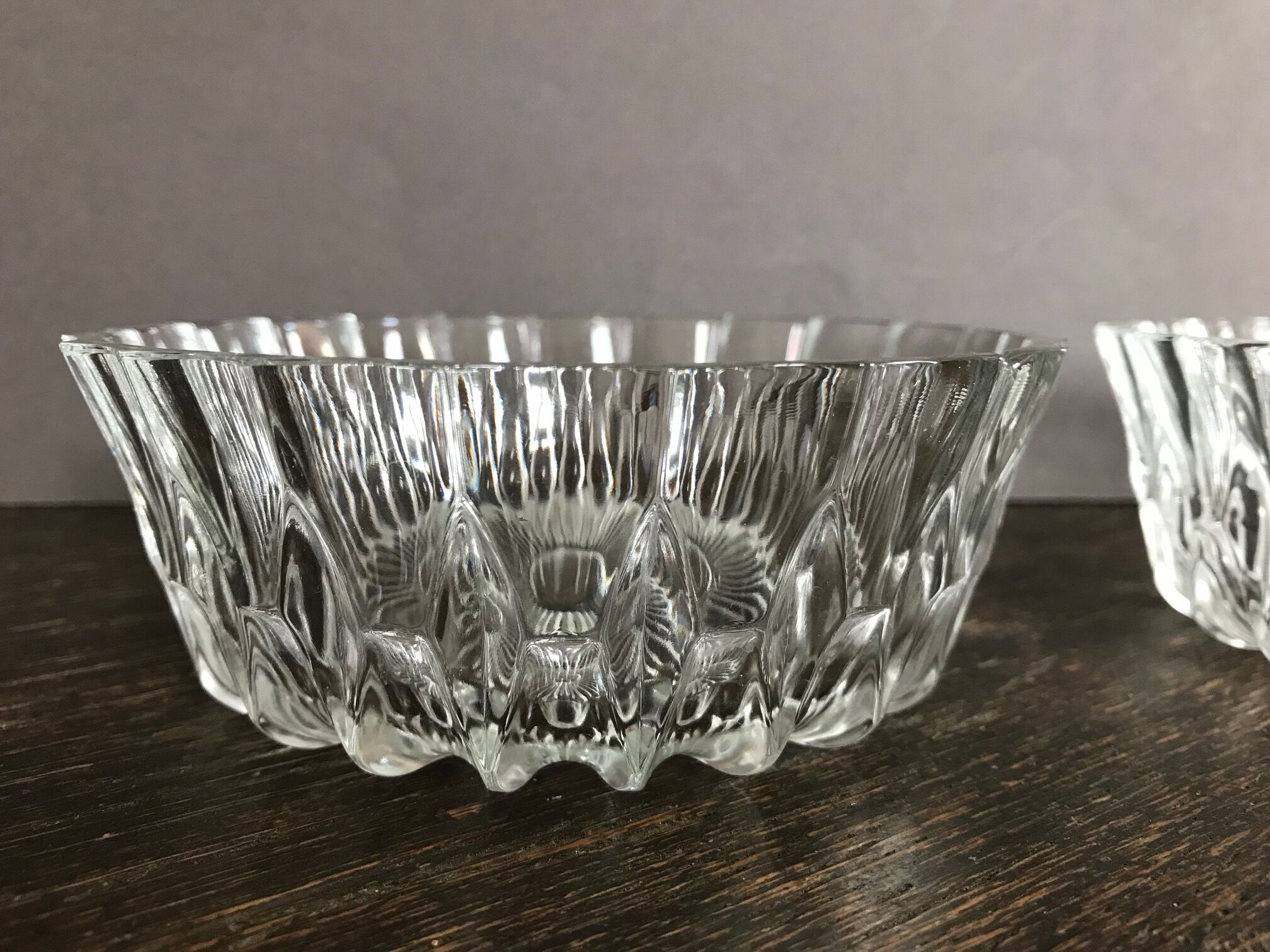 Set of two glass bowls