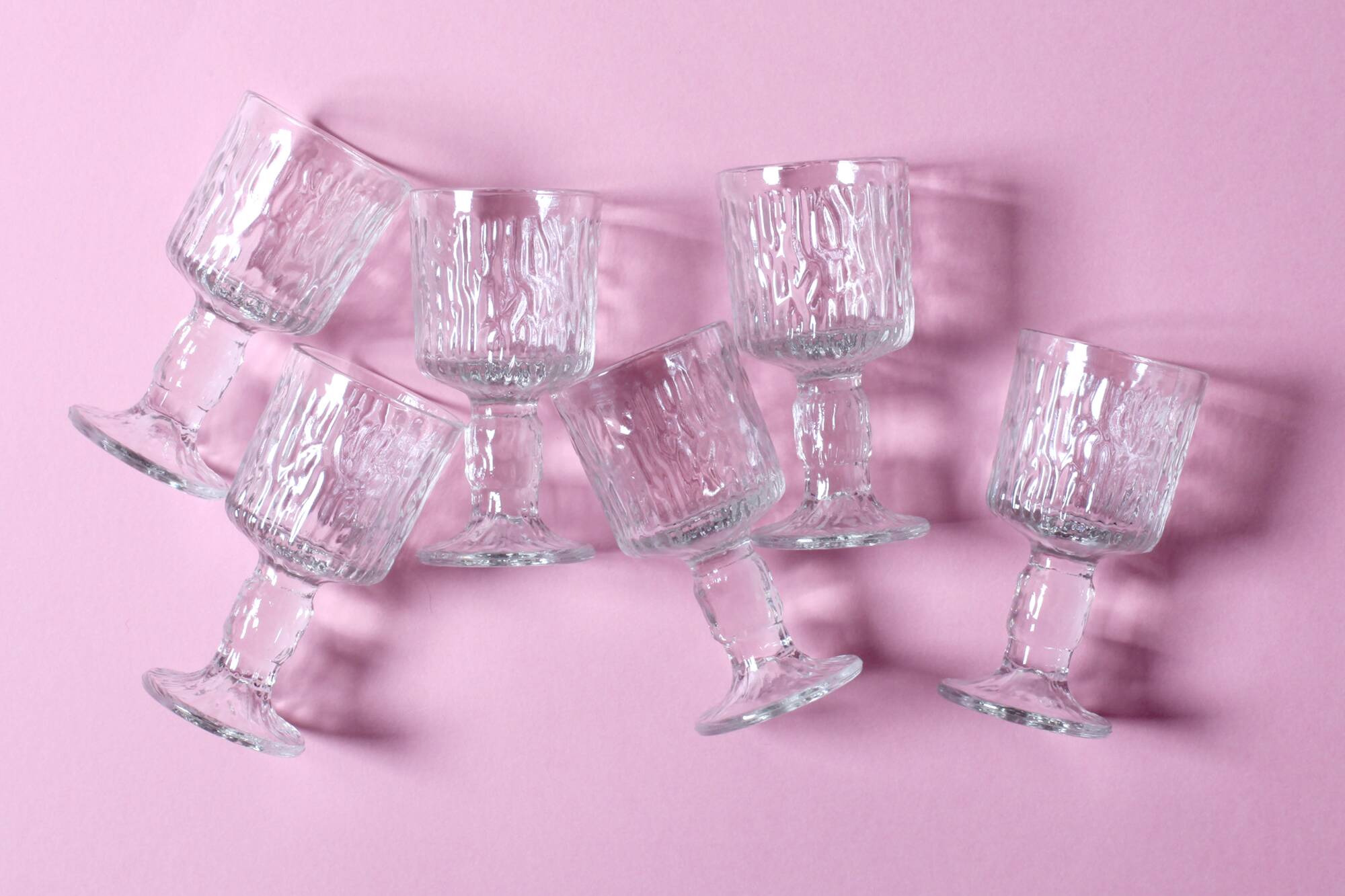 Set of 6 Ravenhead Siesta Bark Shot Glasses 6 cl / United Kingdom / 1970s