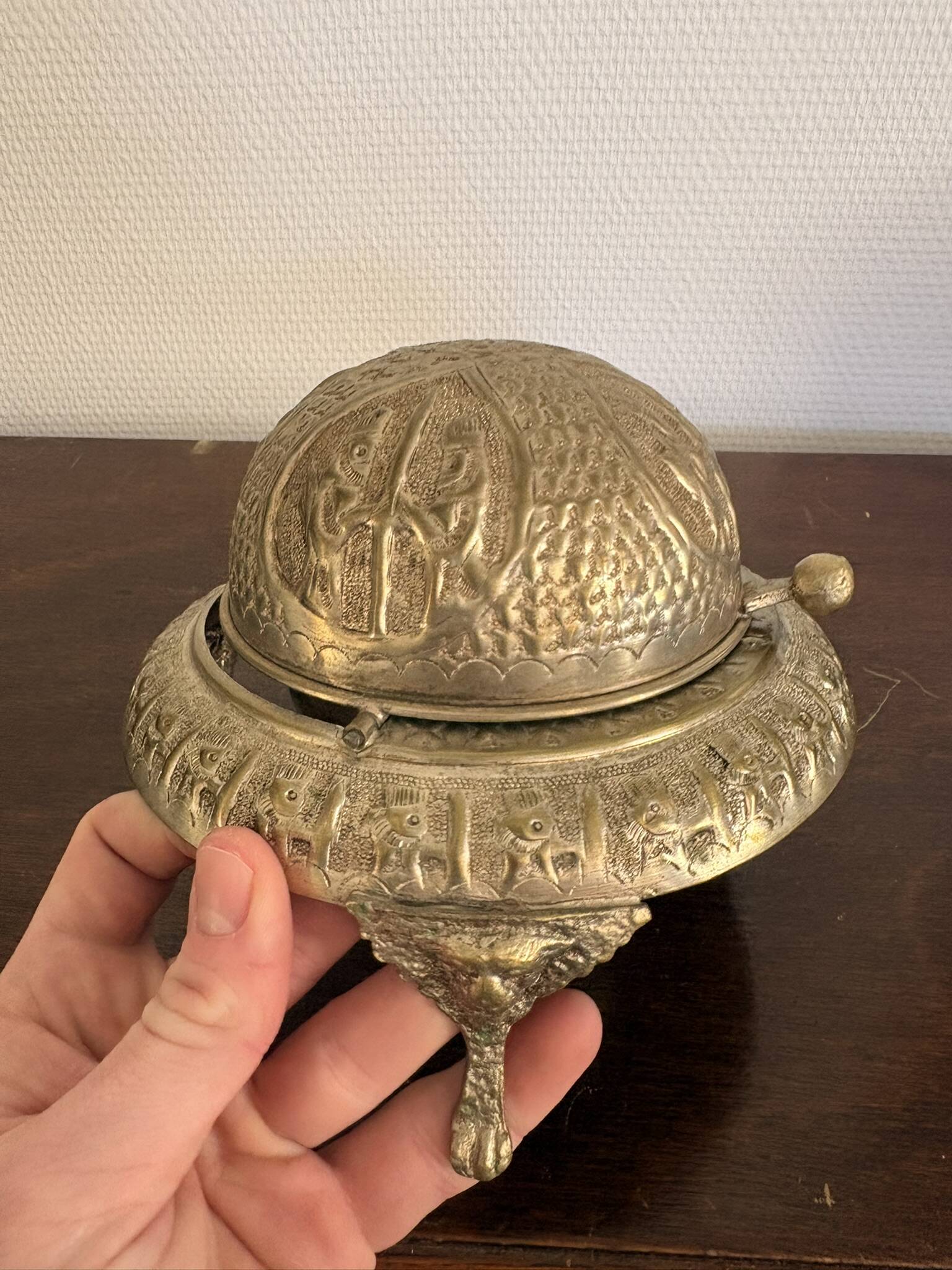 Ancien Plat Service Beurre Caviar Perse Persan Oriental