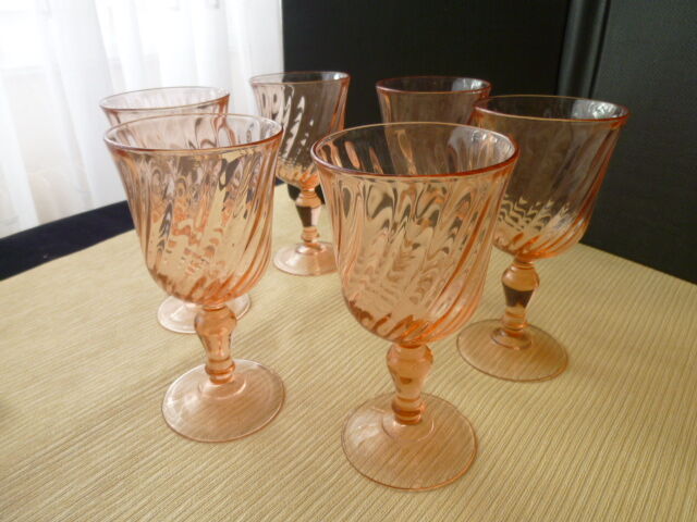Set of 6 wine glasses luminarc model rosaline vintage