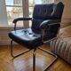 Black leather office chair - Italian design Co Fe Mo - Cantilever